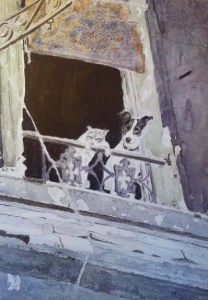 Dog and Cat in Paris. Watercolour. - Jan David Lindgren