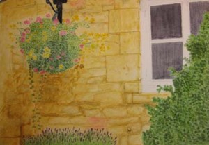 Honey coloured wall. Moreton-in-Marsh, Cotswolds 