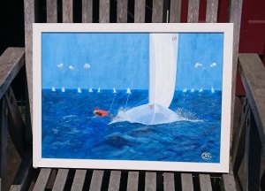 Sailing Race. Oil on prime linen by Jan David Lindgren