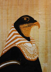 Horus. Acrylic on Papyrus by JDL